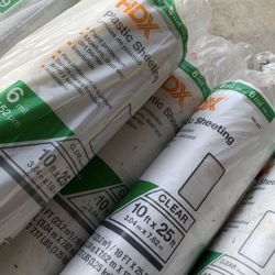 W10-ft x 25-ft Clear 6-mil Plastic Sheeting each $15