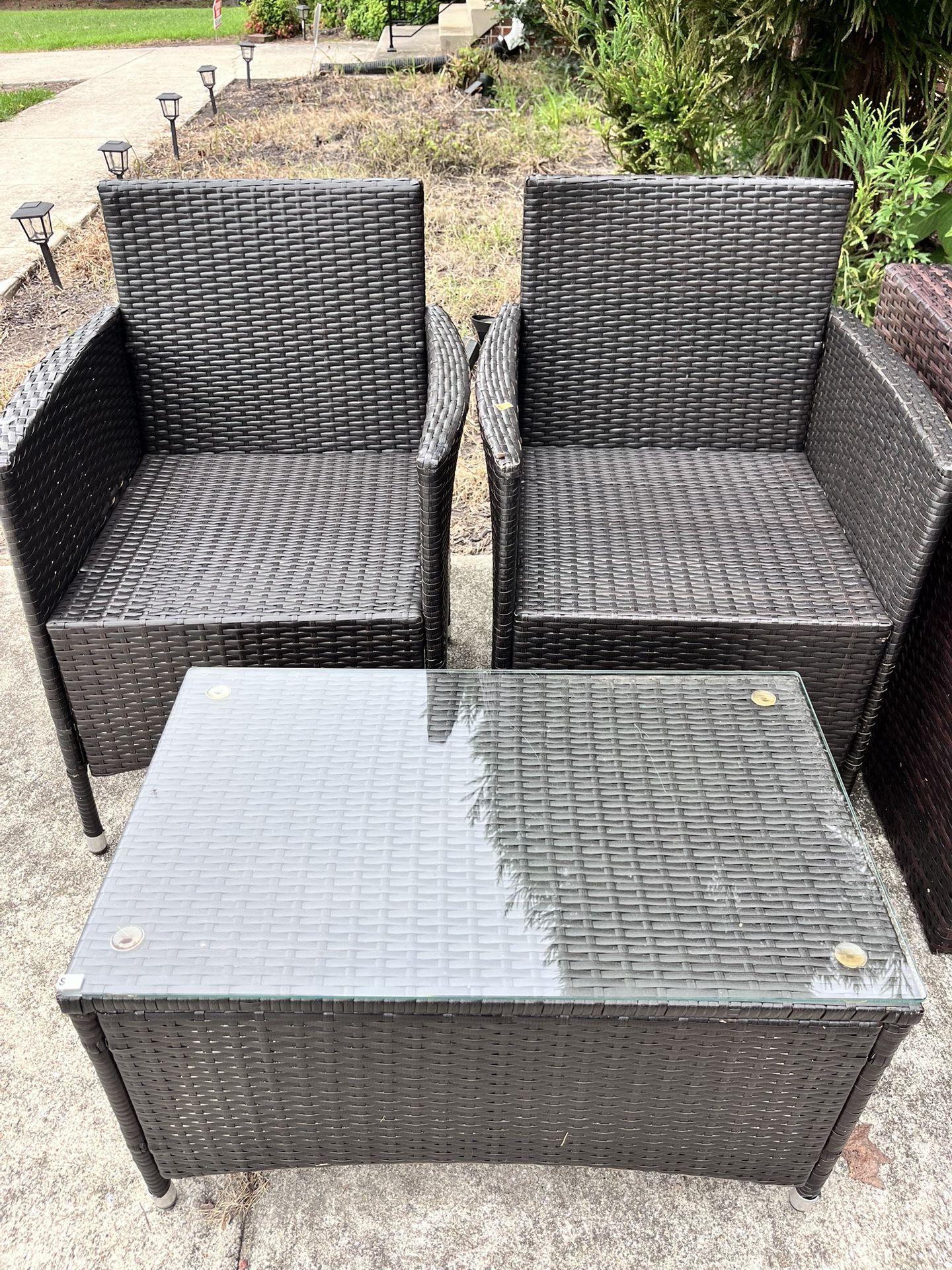 Brown 3 Piece Wicker Patio Conversation Seating Set,All Products : American Fashion Style Bags On Sale