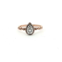Ladies Pear Shape Diamond Cluster Ring 10k Rose Gold Size 7 11056901