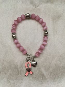 🎗 Rose Quartz Breast Cancer Awareness Stretch Bracelet