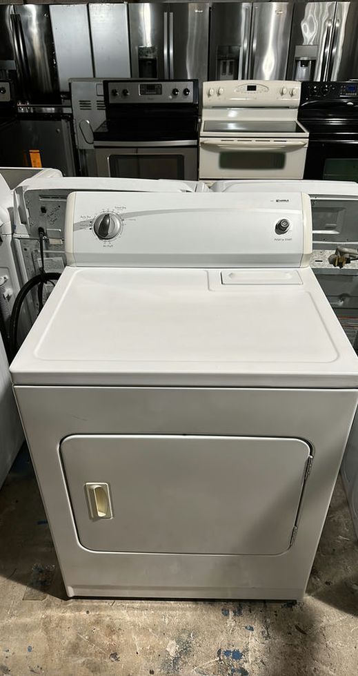 White Kenmore Dryer with AutoDry Feature