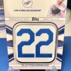 Clayton Kershaw Dodgers Topps Jersey Number Medallion Relic Patch