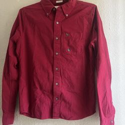 Mens Muscle Abercrombie & Fitch Long Sleeve Shirt Bottom Down Size Médium