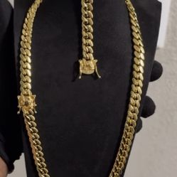 10mm  14k Gold Cuban 