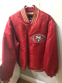 ALL RED SATIN 49ers JACKET SIZE LARGE