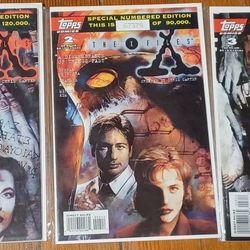 X Files Topps Special Edition Numbered One 2 And 3 Comic Book