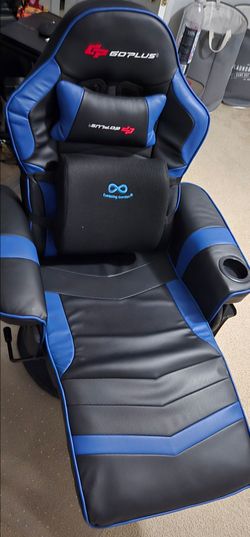 Goplus Massage Gaming Recliner (Height Adjustable) + Bonus Cushion
