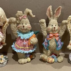 Lot If 4 Vintage Seasons Resin Standing 7" Figurines 