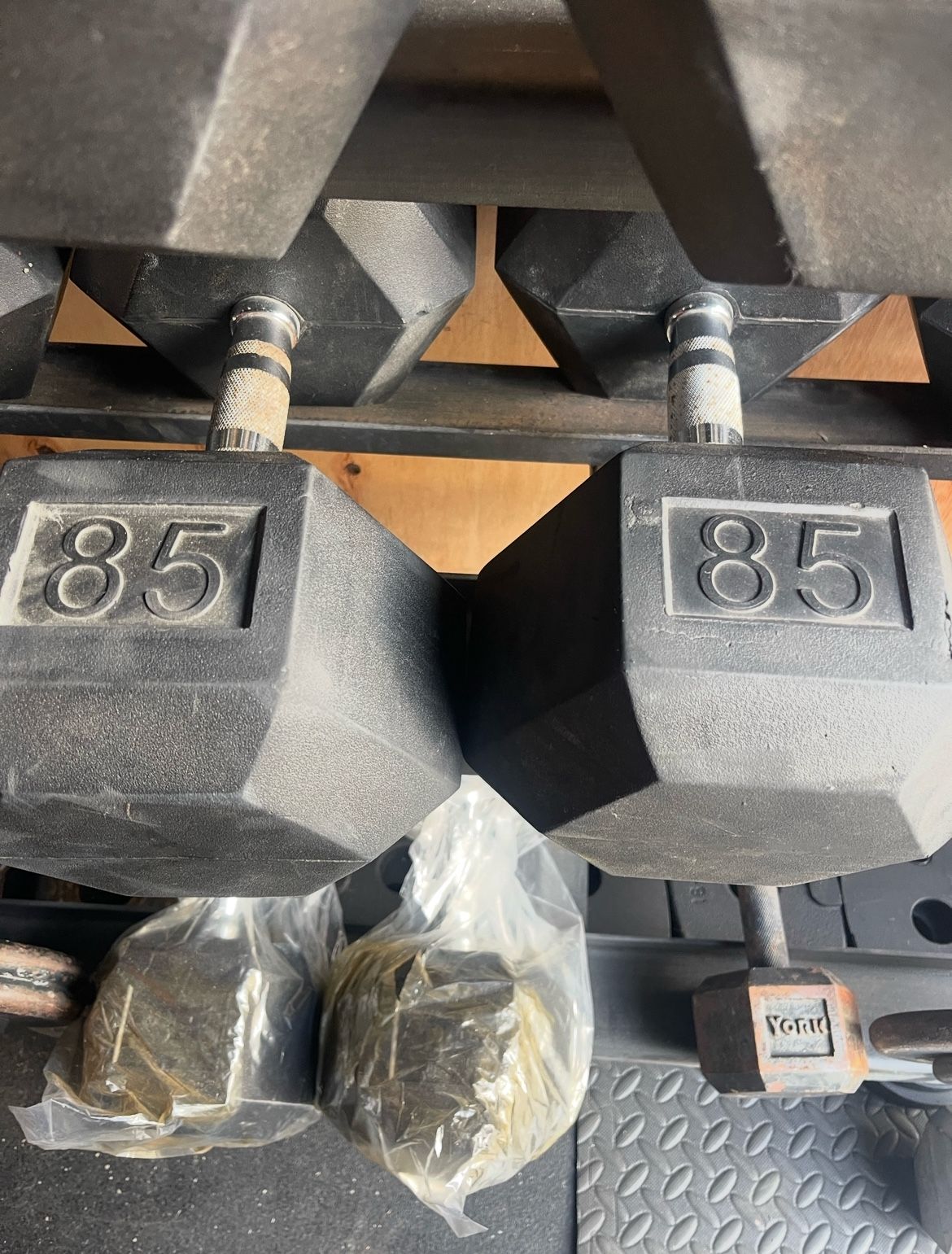 85 lbs Hex Dumbbell Weights….  Home Gym Fitness…