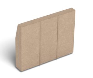 HM6428 Angled Side Cover: Taupe Combed Chenille