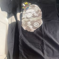 Bape gray camo bape black shirt size XL