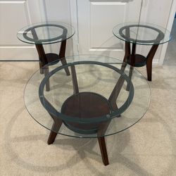 Fantell Modern Clear Accent Table Set