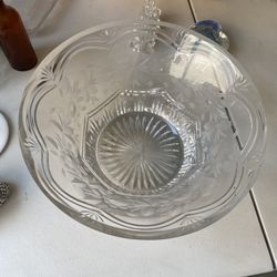 Crystal Clear Industries Hand Cut Mouth Blown Crystal Centerpiece Bowl Hungary