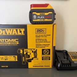 💎 New💎DEWALT ATOMIC 20V MAX Cordless Brushless Ultra-Compact 5/8 in. SDS Plus Hammer Drill kit 6ah