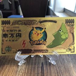 24k Gold Plated Metapod Pokemon Banknote 