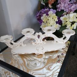 Candle Holder Candelabra 4 Pillar Porcelain Home Decor 