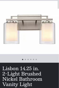 Lisbon 2-Light Brushed Nickel Bathroom Vanity Light