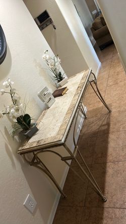Marble Top Metal Console Table