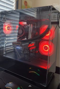 Custom Built Gaming PC Tower Red RGB