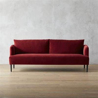 CB2 Ronan Burgundy Velvet Sofa