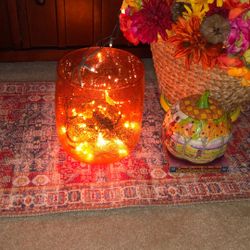 Beautiful orange Color Bubbles glass  Vase 