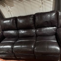 100 percent leather couch and love seat in excellent shape