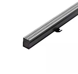 NDS 2-1/4 in. x 6 ft. Slim Channel Drain Kit Gray Grates, End Caps, Outlets, Coupling and Anchor Clips
