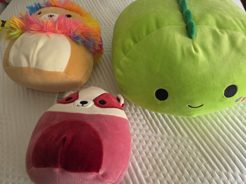 Squishmallows Lot of 3 Variety KellyToy Plush Stuffed Toys, Dino 12"