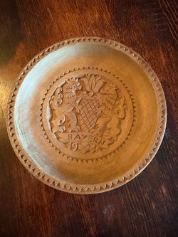 Vintage Wooden Folk Art Plate/Plaque