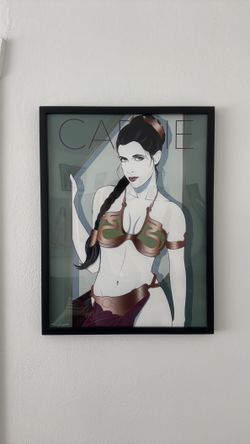 Nagel Inspired Framed Slave Princess Leia Poster