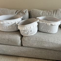 Set Of 3 Baskets -  Baby Nursery 