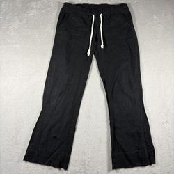 Roxy Women Pants Women’s S Black Linen Viscose 28 Inseam Wide Leg Low Rise #3130