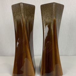 2 Rectangle Twist Vases
