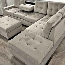 High-quality sectional sofa with ottoman