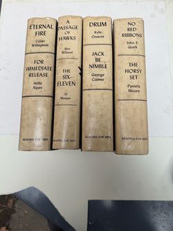 Vintage Nelson Doubleday Reading For Men Books Lot of 4 Hardcovers With Dust Jackets