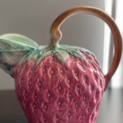 Vintage Ancora Made in Italy Figural Strawberry Pitcher Hand Painted Vase