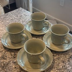 Mikasa French Countryside Sage Green Teacup Set Of 4