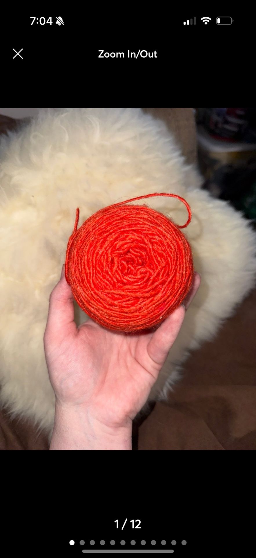silk wool orange yarn skein