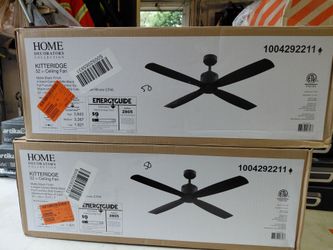 Home Decorators kitteridge 52" ceiling fan in matte black with wall switch, multiple available