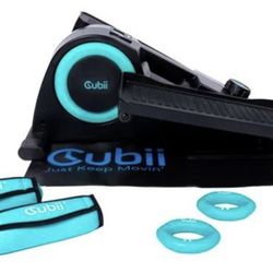 Cubii JR1 Elliptical Bundle with Mat, Ergonomic Dumbbells, and Squishi Grip Set 