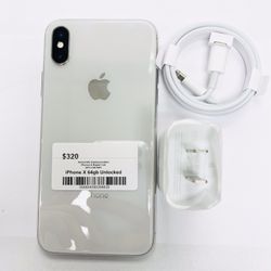 IPhone X (64 gb) unlocked with store warranty 