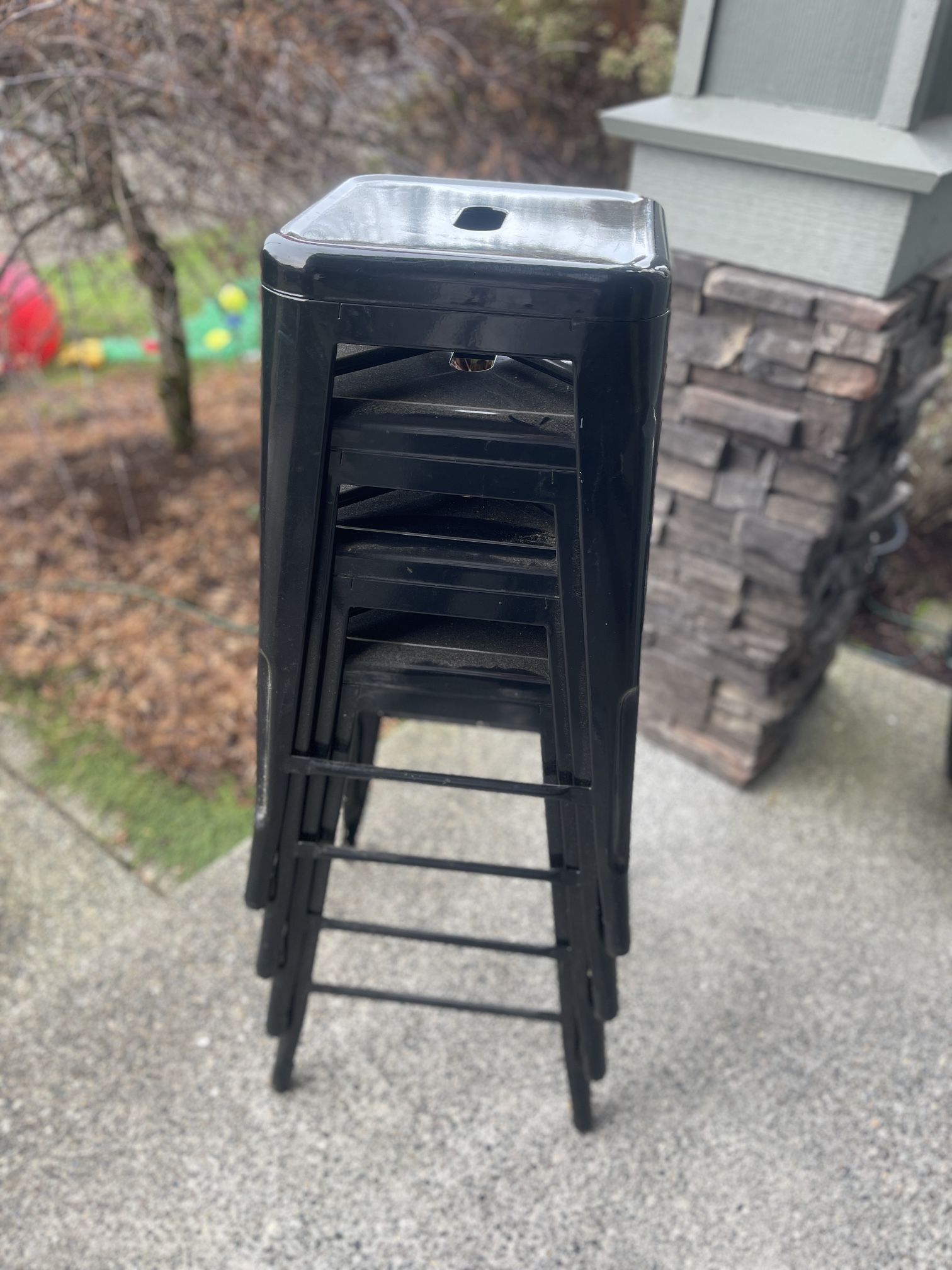 Free Black Metal barstools (4 Total)