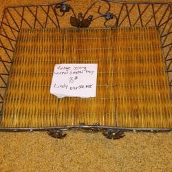 Wicker And Metal Basket 