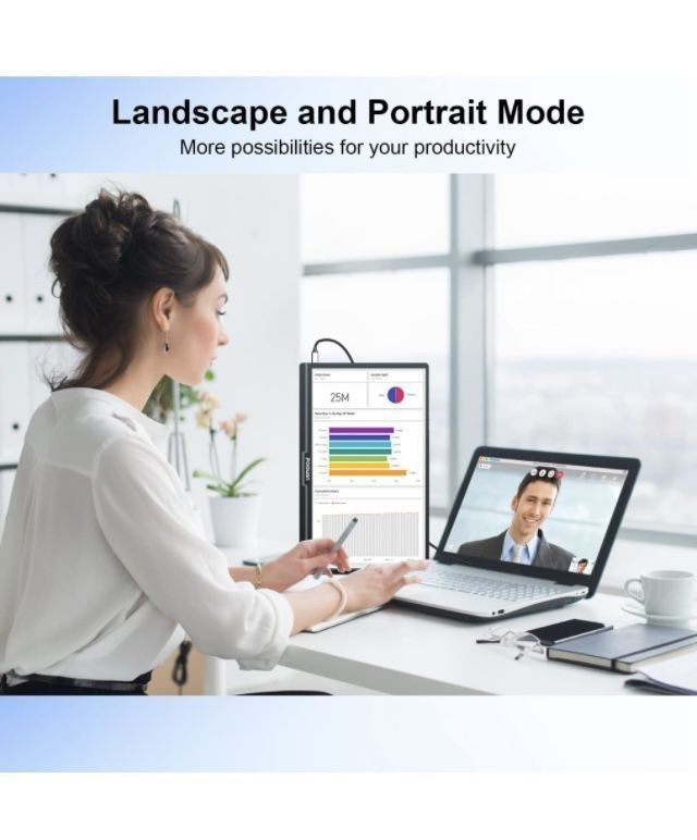 New Portable Monitor 15.6inch 1080P Portable Gaming Monitor FHD Travel Monitor for Laptop IPS 178° Screen Eye Care Display with HDMI USB Type