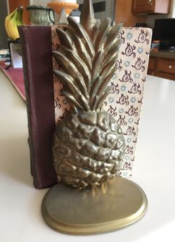 Solid brass pineapple bookends