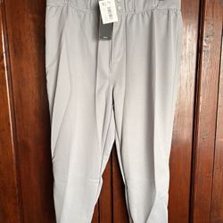 Adidas Mens Icon Pro Knee Length Baseball Pants Size L NEW GQ9219 Gray Aeroready
