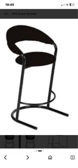 Set of 3 Mid Century Modern Amisco Bar Chairs  with the Black Metal Base and Leather Seats and Removable Backseat support
