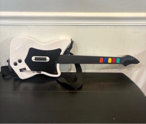 Guitar Hero Wireless Guitar For PlayStation 2 Red Octane 95025 White No Dongle