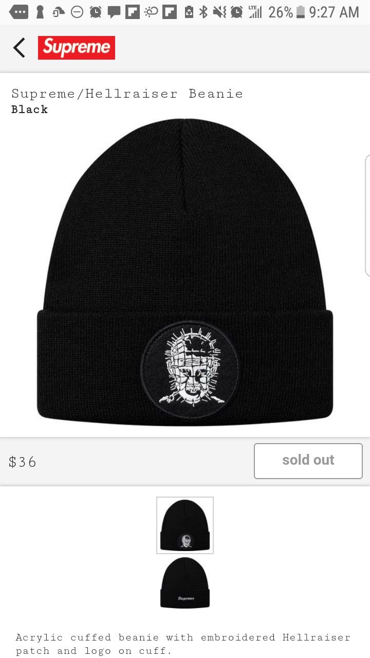 Supreme hellraiser beanie