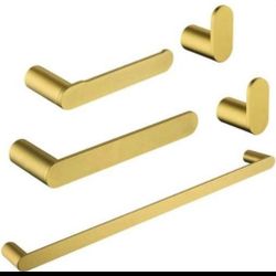 Bathroom Hardware Accessory Set (5) Pieces 24 In. Stainless In Brushed Gold